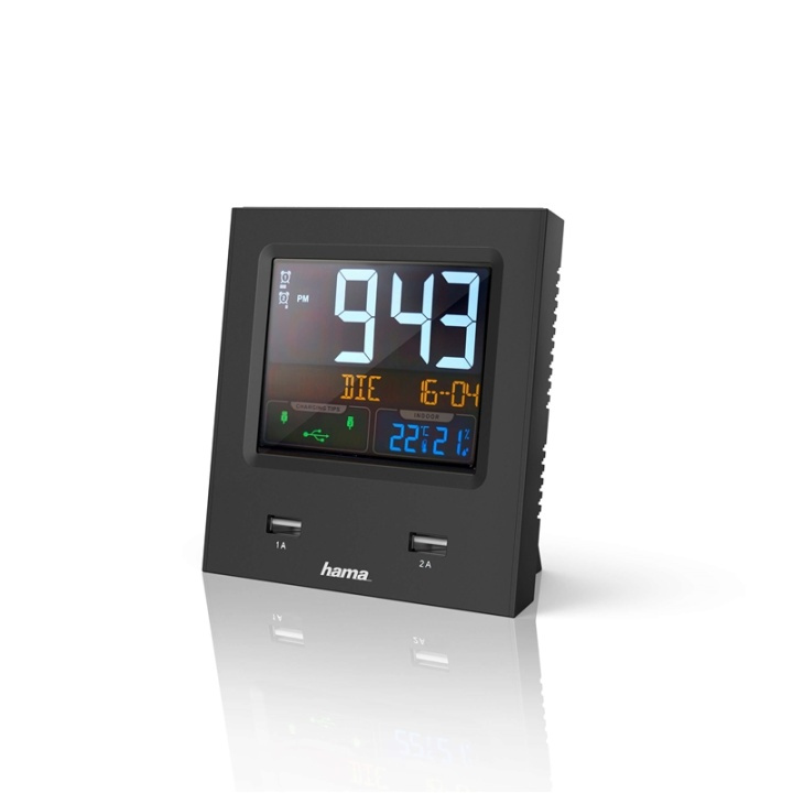 HAMA Alarm Clock Dual-USB USB-charging Black in de groep HUISHOUDEN & TUIN / Horloges & Tellers / Wekkers bij TP E-commerce Nordic AB (38-90719)