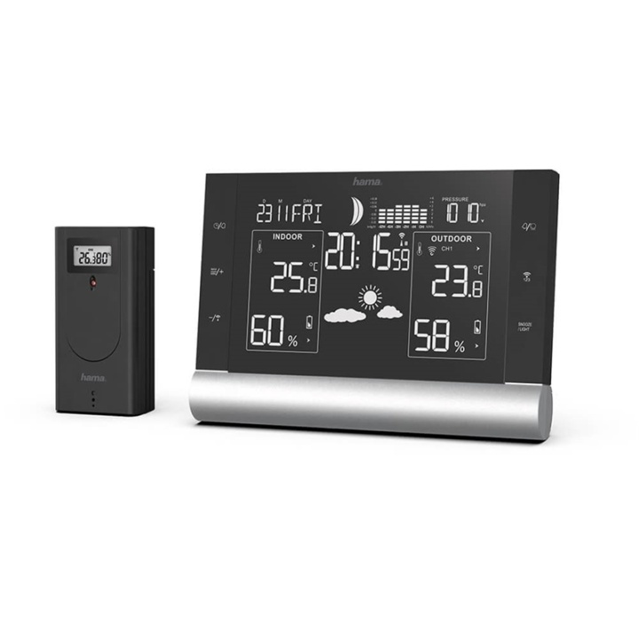 HAMA Weatherstation Black Line Plus Black in de groep HUISHOUDEN & TUIN / Ventilatoren & Klimaatproducten / Thermometers en weerstations bij TP E-commerce Nordic AB (38-90731)