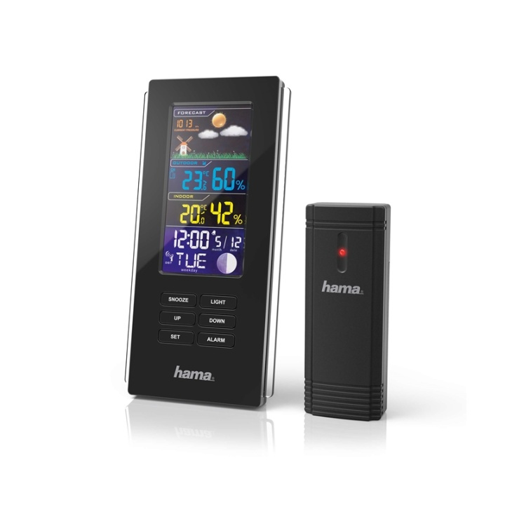 HAMA Weatherstation Color Edge Black in de groep HUISHOUDEN & TUIN / Ventilatoren & Klimaatproducten / Thermometers en weerstations bij TP E-commerce Nordic AB (38-90733)