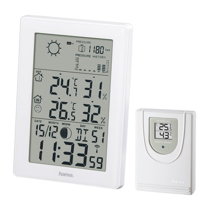 HAMA Weatherstation EWS-3200 White in de groep HUISHOUDEN & TUIN / Ventilatoren & Klimaatproducten / Thermometers en weerstations bij TP E-commerce Nordic AB (38-90740)