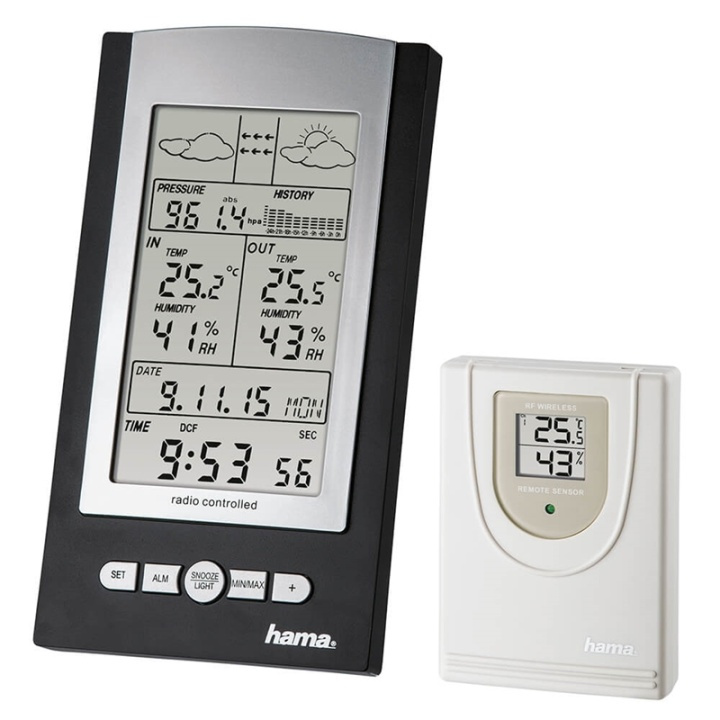 HAMA Weatherstation EWS-800 Black in de groep HUISHOUDEN & TUIN / Ventilatoren & Klimaatproducten / Thermometers en weerstations bij TP E-commerce Nordic AB (38-90741)