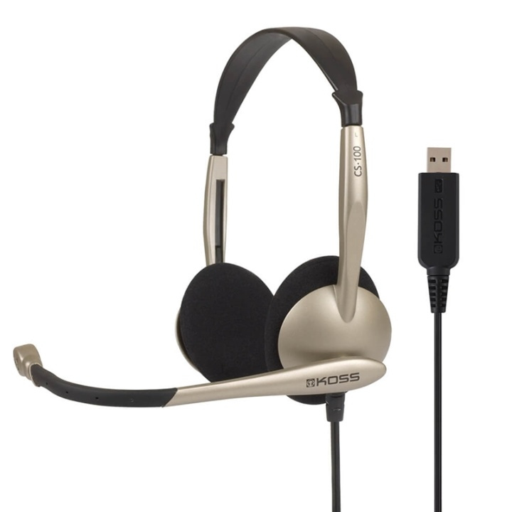 KOSS Multimedia Headset CS 100 Guld Sort Mic in de groep COMPUTERS & RANDAPPARATUUR / GAMING / Koptelefoon bij TP E-commerce Nordic AB (38-90948)