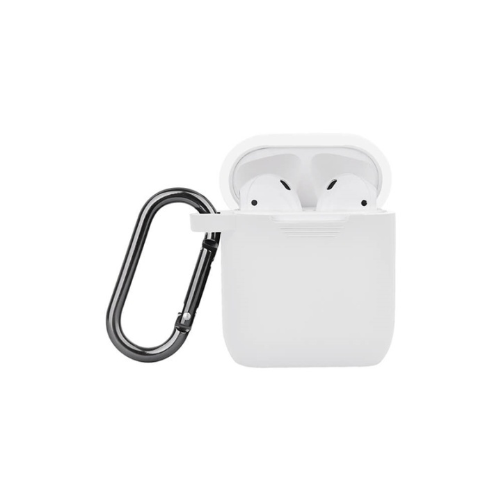 NORTH Airpods Protective Case Silicone Carabiner White in de groep HOME ELECTRONICS / Audio & Beeld / Koptelefoon & Accessoires / Accessoires bij TP E-commerce Nordic AB (38-91016)