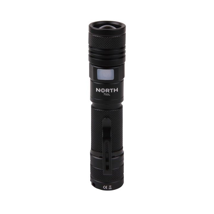 NORTH Flashlight 700 Lumen Zoom Black Aviation Aluminium 7W in de groep SPORT, VRIJE TIJD & HOBBY / Zaklampen & Hoofdlampen / Zaklampen bij TP E-commerce Nordic AB (38-91019)