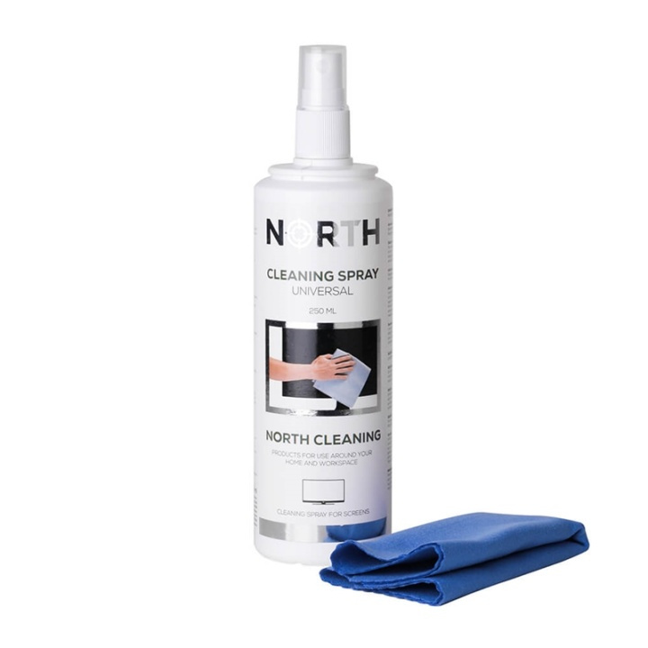 NORTH Cleaning Kit for TV Fluid 250ml and Cleaning Cloth in de groep HOME ELECTRONICS / Audio & Beeld / TV & Accessoires / Draadloze mediaspeler bij TP E-commerce Nordic AB (38-91030)