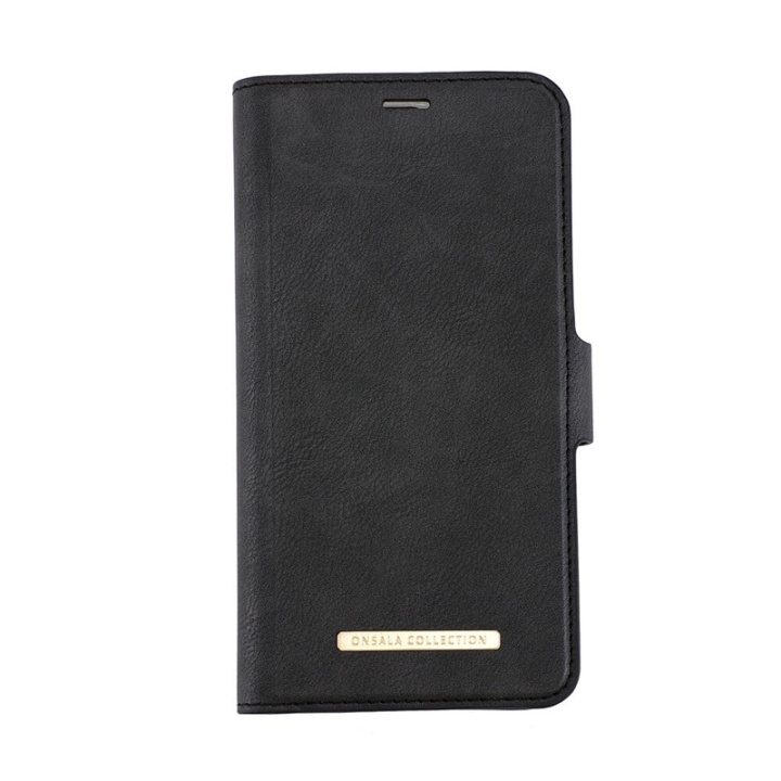 ONSALA COLLECTION Mobile Wallet Midnight Black iPhone 12 / 12 Pro in de groep SMARTPHONE & TABLETS / Mobielbescherming / Apple / Hobbykleuren / Wallet Case bij TP E-commerce Nordic AB (38-91066)