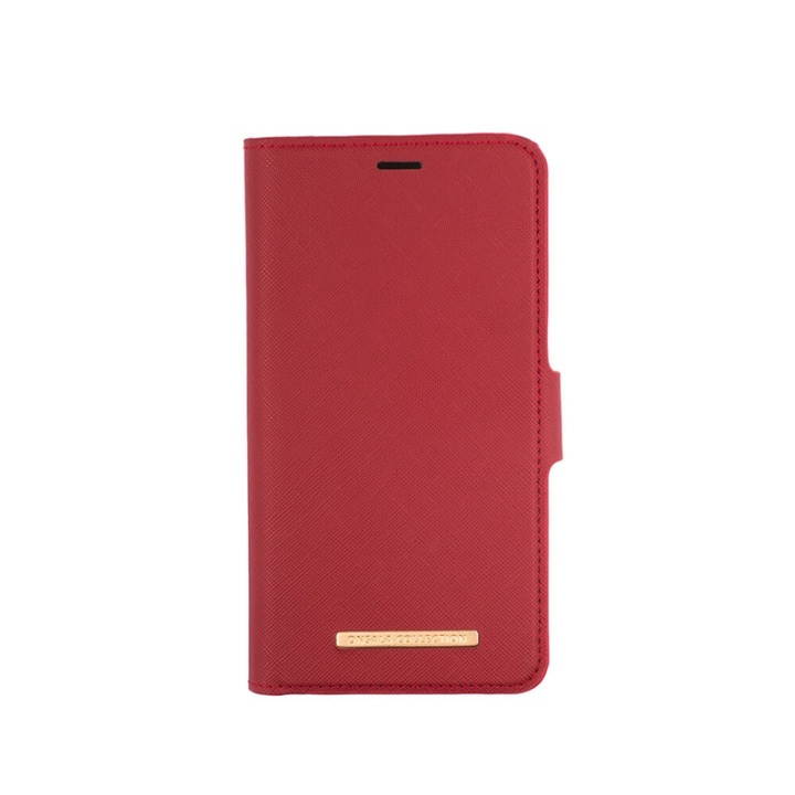 ONSALA COLLECTION Mobile Wallet Saffiano Red iPhone 12 Mini in de groep SMARTPHONE & TABLETS / Mobielbescherming / Apple / iPhone 12 Mini / Wallet Case bij TP E-commerce Nordic AB (38-91070)
