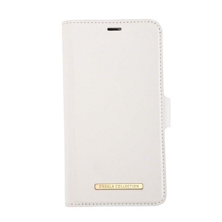 ONSALA COLLECTION Mobile Wallet Saffiano White iPhone 12 / 12 Pro in de groep SMARTPHONE & TABLETS / Mobielbescherming / Apple / Hobbykleuren / Wallet Case bij TP E-commerce Nordic AB (38-91073)
