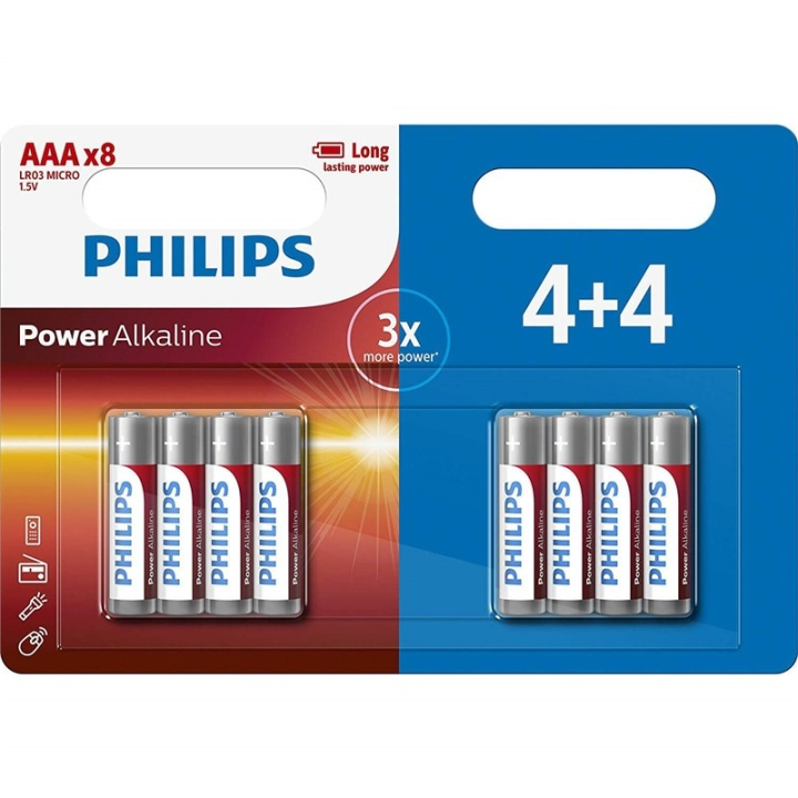 PHILIPS Battery Alkaliska LR03/AAA 8-pack in de groep HOME ELECTRONICS / Batterijen & Opladers / Batterijen / AAA bij TP E-commerce Nordic AB (38-91143)