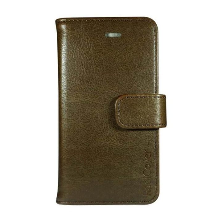 RADICOVER Radiation protected Mobilewallet PU iPhone 6/7/8/SE Flipcover Brown in de groep SMARTPHONE & TABLETS / Mobielbescherming / Apple / iPhone 6/6S / Wallet Case bij TP E-commerce Nordic AB (38-91298)