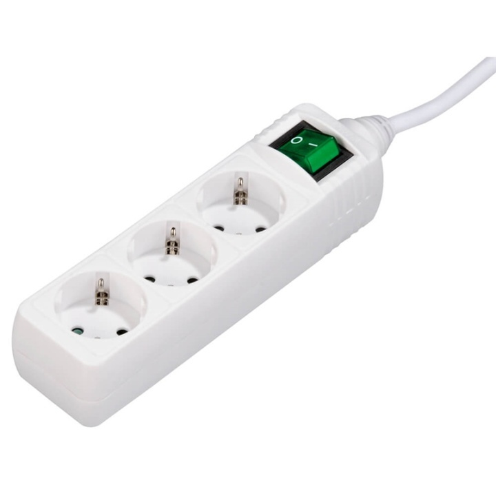 HAMA Power Strip 3-way Switch 1.4m White in de groep HUISHOUDEN & TUIN / Elektriciteit & Verlichting / Stekkerblokken bij TP E-commerce Nordic AB (38-91792)