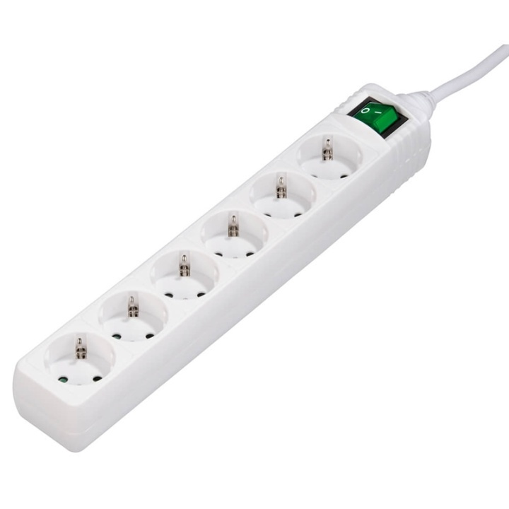 HAMA Power Strip 6-way Switch 3.0m White in de groep HUISHOUDEN & TUIN / Elektriciteit & Verlichting / Stekkerblokken bij TP E-commerce Nordic AB (38-91795)