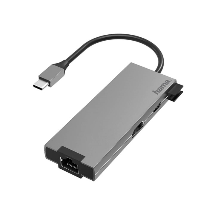 HAMA Adapter USB-C Multi 4x Ports HDMI/LAN in de groep COMPUTERS & RANDAPPARATUUR / Computeraccessoires / USB-hubs bij TP E-commerce Nordic AB (38-91875)