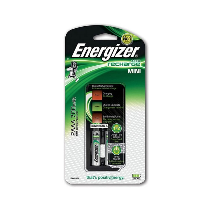 ENERGIZER Charger Mini 2x AAA 700mAh in de groep HOME ELECTRONICS / Batterijen & Opladers / Batterijoplader bij TP E-commerce Nordic AB (38-92063)