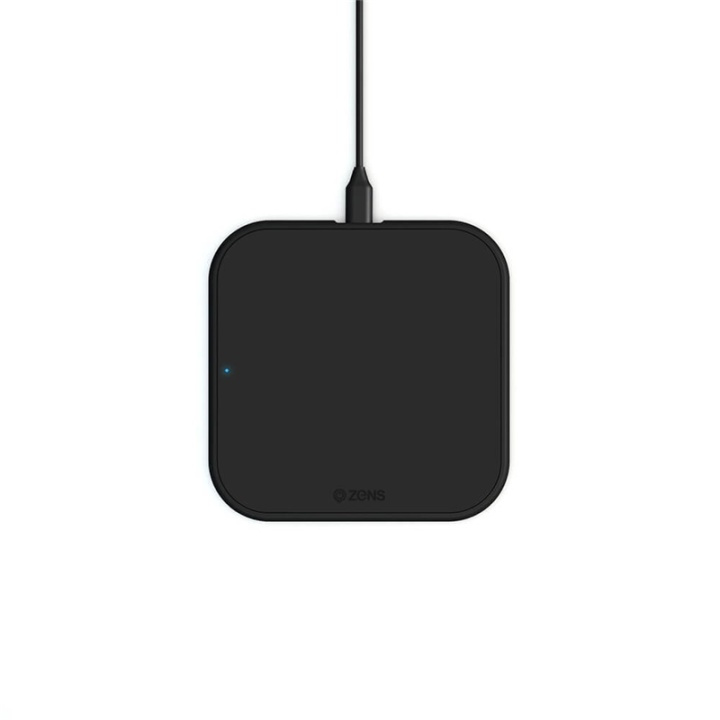 ZENS Essential Single Charger QI 10W Black 5mm Slim (Apple + Samsung QC) in de groep SMARTPHONE & TABLETS / Opladers & Kabels / Draadloze Qi-oplader bij TP E-commerce Nordic AB (38-92379)