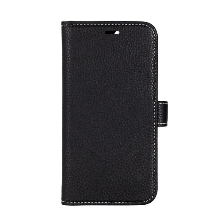ONSALA COLLECTION Wallet Leather Black iPhone 12 / 12 Pro in de groep SMARTPHONE & TABLETS / Mobielbescherming / Apple / Hobbykleuren / Wallet Case bij TP E-commerce Nordic AB (38-92464)