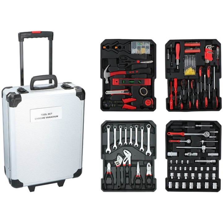 KINZO Tool Set 187 Pcs Aluminum Case in de groep HUISHOUDEN & TUIN / Gereedschap / Overig gereedschap & Accessoires bij TP E-commerce Nordic AB (38-92488)