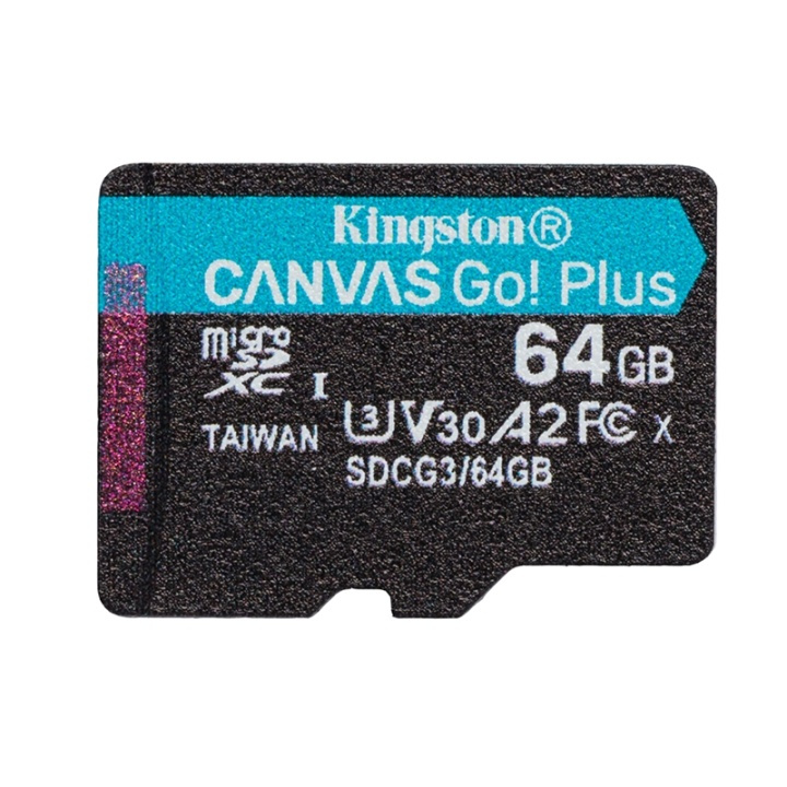 Kingston Canvas Go! Plus microSDXC, 64GB in de groep HOME ELECTRONICS / Opslagmedia / Geheugenkaarten / MicroSD/HC/XC bij TP E-commerce Nordic AB (38-92717)