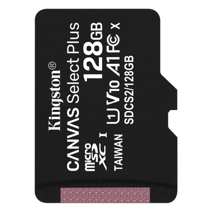 Kingston Canvas Select Plus microSDXC, 128GB in de groep HOME ELECTRONICS / Opslagmedia / Geheugenkaarten / MicroSD/HC/XC bij TP E-commerce Nordic AB (38-92719)