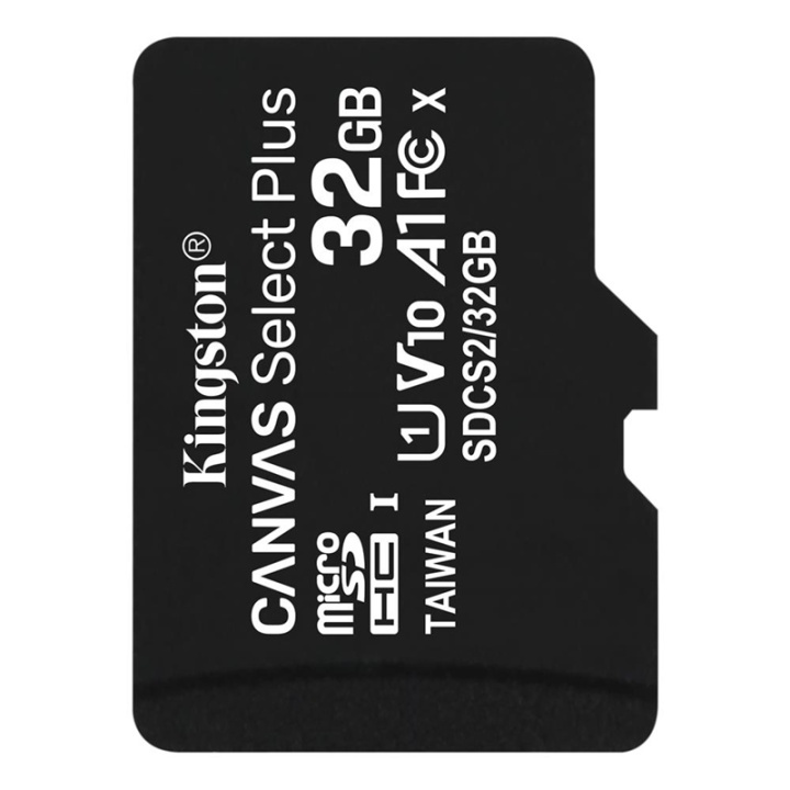 Kingston Canvas Select Plus microSDXC, 32GB in de groep HOME ELECTRONICS / Opslagmedia / Geheugenkaarten / MicroSD/HC/XC bij TP E-commerce Nordic AB (38-92721)