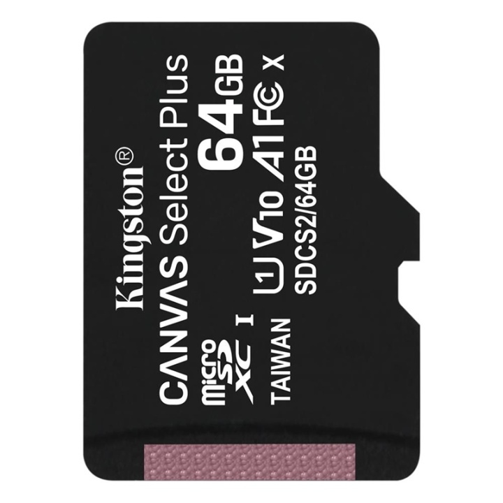 Kingston Canvas Select Plus microSDXC 64GB in de groep HOME ELECTRONICS / Opslagmedia / Geheugenkaarten / MicroSD/HC/XC bij TP E-commerce Nordic AB (38-92722)