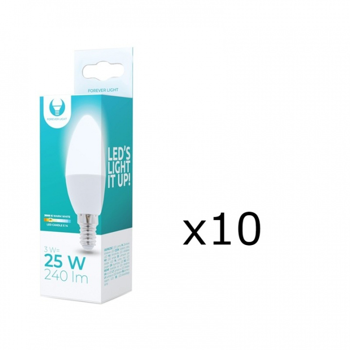 LED Lamp E14, C37, 3W, 230V, 3000K 10-pack, Warm wit in de groep HOME ELECTRONICS / Verlichting / LED-lampen bij TP E-commerce Nordic AB (38-92746-PKT10)