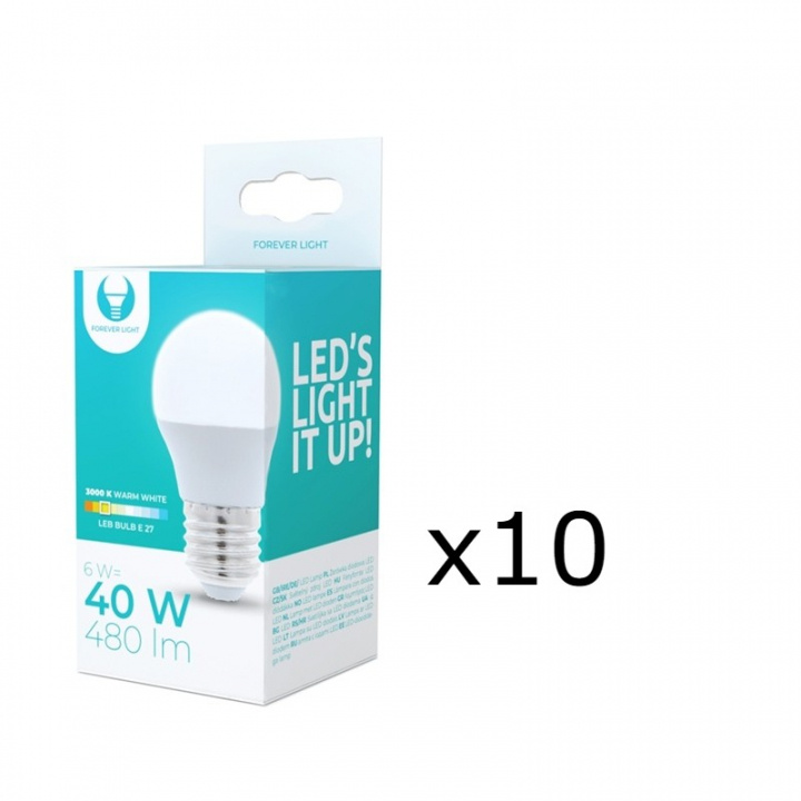 LED-Lampa E27, 6W, 230V, 3000K 10-pack, Varmvitt in de groep HOME ELECTRONICS / Verlichting / LED-lampen bij TP E-commerce Nordic AB (38-92748-PKT10)