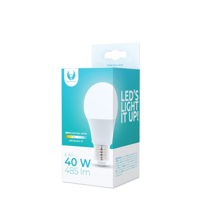 LED Lamp E27, 6W, 230V, 4500K, Wit neutraal in de groep HOME ELECTRONICS / Verlichting / LED-lampen bij TP E-commerce Nordic AB (38-92749)