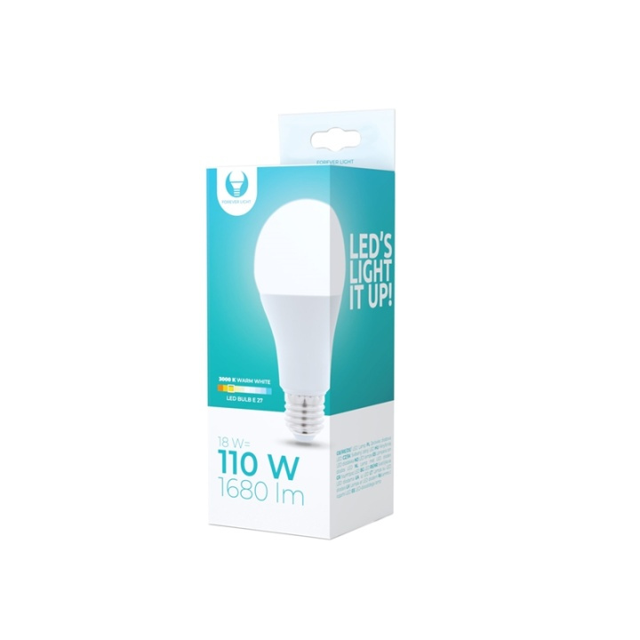 LED-Lampa E27, A65, 18W, 230V, 3000K, Varmvitt in de groep HOME ELECTRONICS / Verlichting / LED-lampen bij TP E-commerce Nordic AB (38-92751)