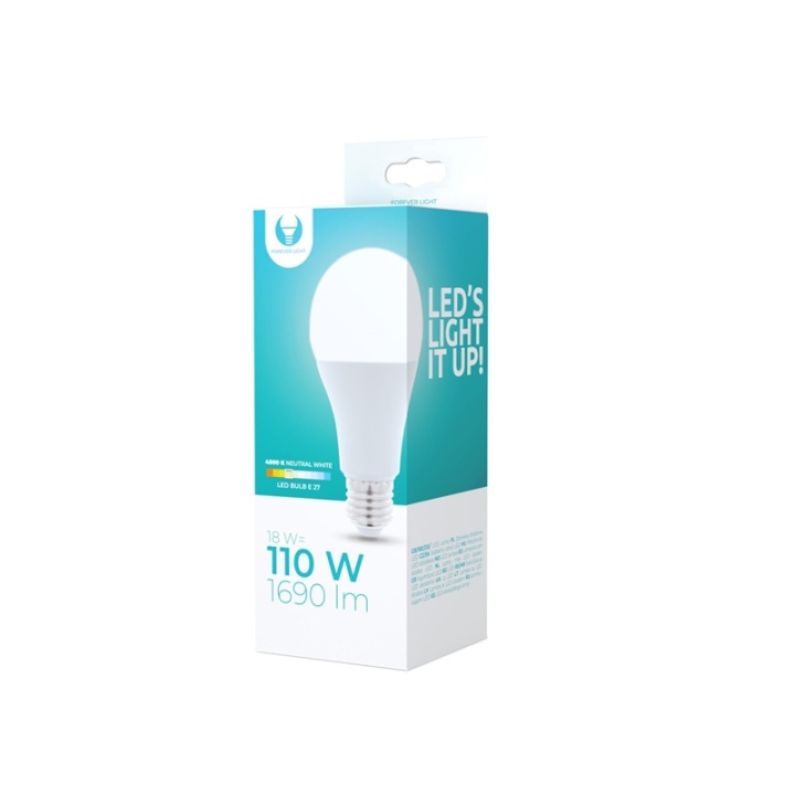 LED Lamp E27, A65, 18W, 230V, 4500K, Wit neutraal in de groep HOME ELECTRONICS / Verlichting / LED-lampen bij TP E-commerce Nordic AB (38-92752)