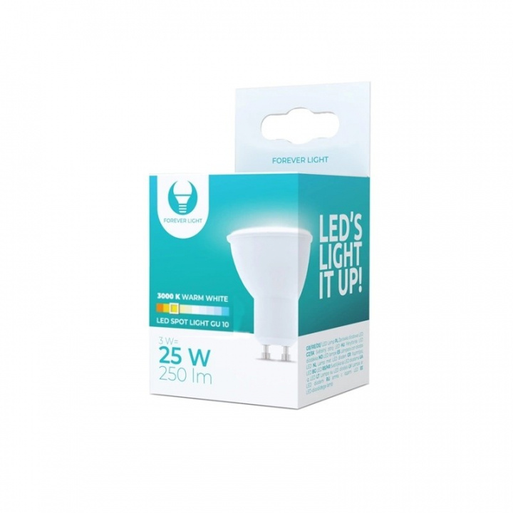 LED-Lamp GU10 3W 230V 3000K, Warm Wit in de groep HOME ELECTRONICS / Verlichting / LED-lampen bij TP E-commerce Nordic AB (38-92756)