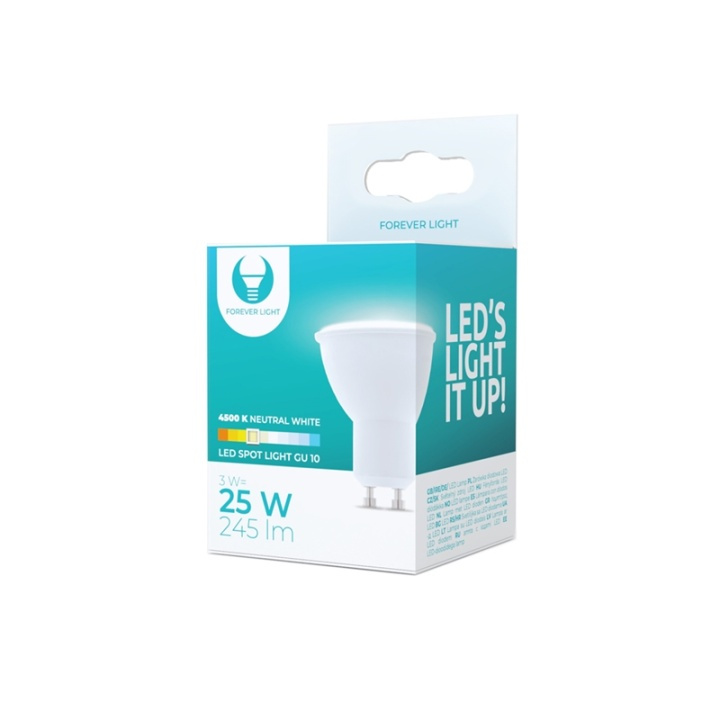 LED Lamp GU10, 3W, 230V, 4500K, Wit neutraal in de groep HOME ELECTRONICS / Verlichting / LED-lampen bij TP E-commerce Nordic AB (38-92757)