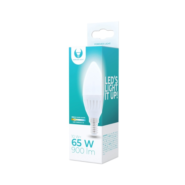 LED Lamp E14, C37, 10W, 230V, 3000K, Keramisch, Warm Wit in de groep HOME ELECTRONICS / Verlichting / LED-lampen bij TP E-commerce Nordic AB (38-92762)