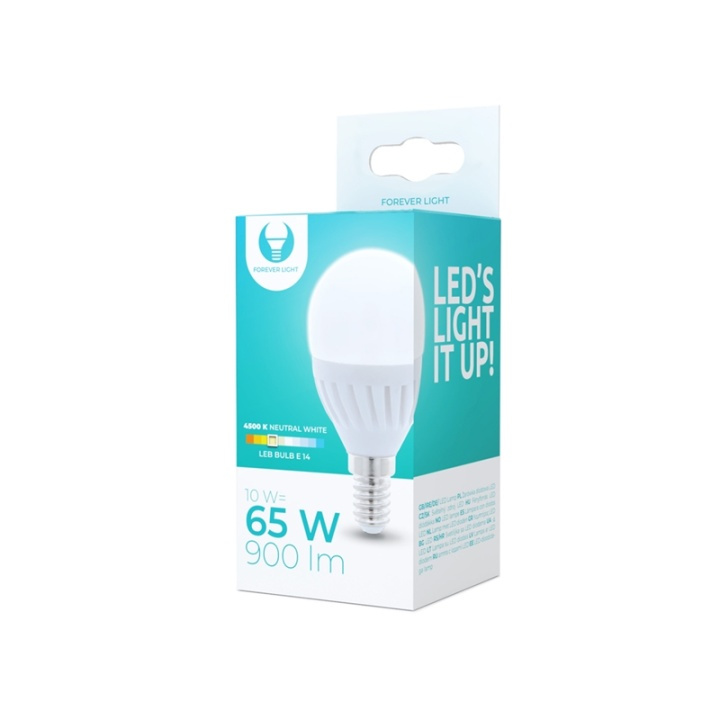 LED-lamp E14, G45, 10W, 230V, 4500K, Keramisch, Neutraal Wit in de groep HOME ELECTRONICS / Verlichting / LED-lampen bij TP E-commerce Nordic AB (38-92768)