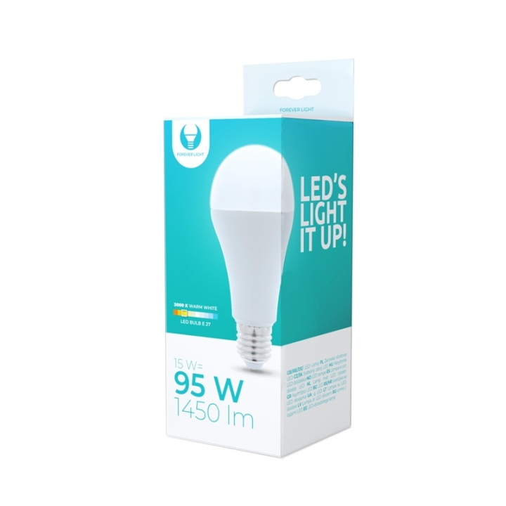 LED Lamp E27, A65, 15W, 230V, 3000K, Warm Wit in de groep HOME ELECTRONICS / Verlichting / LED-lampen bij TP E-commerce Nordic AB (38-92778)