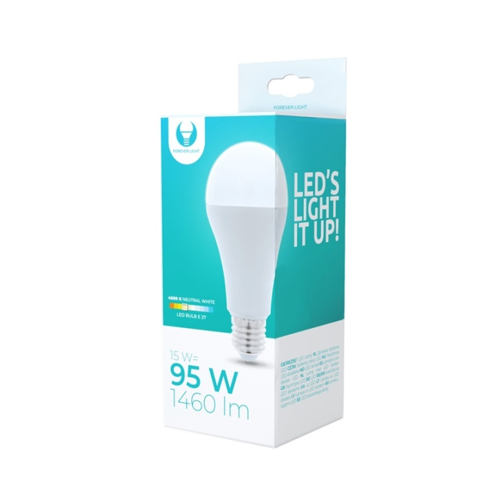 LED Lamp E27, A65, 15W, 230V, 4500K, Wit neutraal in de groep HOME ELECTRONICS / Verlichting / LED-lampen bij TP E-commerce Nordic AB (38-92779)
