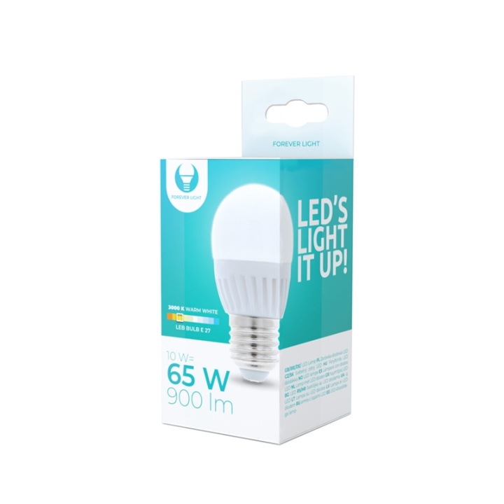 LED-Lampa E27, G45, 10W, 230V, 3000K, Keramisk, Varmvit in de groep HOME ELECTRONICS / Verlichting / LED-lampen bij TP E-commerce Nordic AB (38-92785)