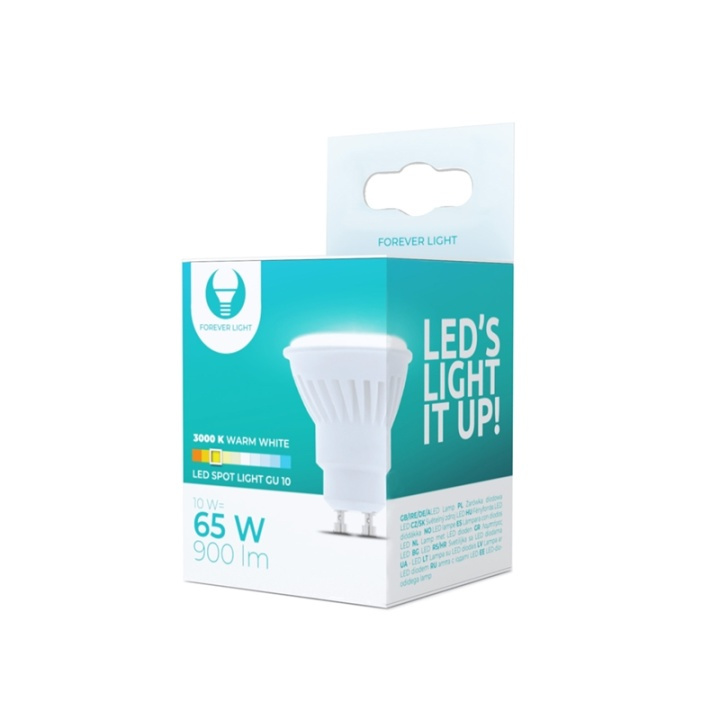 LED-lamp GU10 - 10W, 230V, 3000K, 900lm, Keramisch, Warmwit in de groep HOME ELECTRONICS / Verlichting / LED-lampen bij TP E-commerce Nordic AB (38-92791)