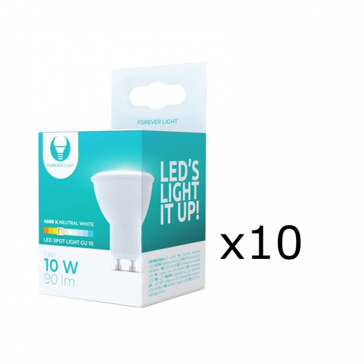 LED Lamp GU10, 1W, 230V, 4500K, 10-pack, Wit neutraal in de groep HOME ELECTRONICS / Verlichting / LED-lampen bij TP E-commerce Nordic AB (38-92794-PKT10)