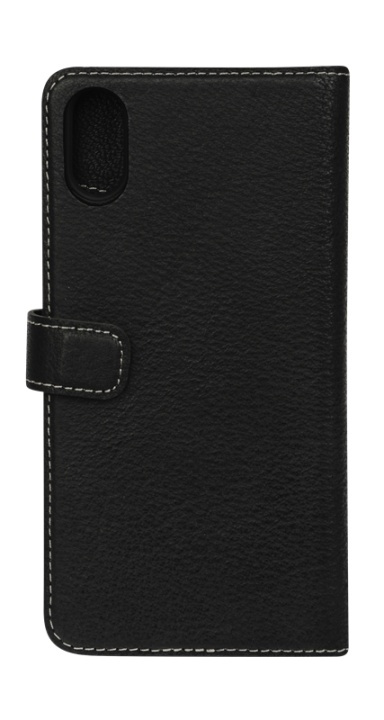 Essentials iPhone XR, Läder wallet avtagbar, svart in de groep SMARTPHONE & TABLETS / Mobielbescherming / Apple / iPhone XR / Wallet Case bij TP E-commerce Nordic AB (38-92881)