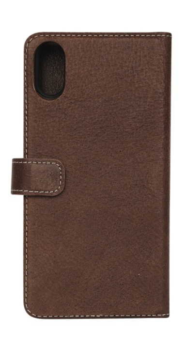 Essentials iPhone XR, Läder wallet avtagbar, brun in de groep SMARTPHONE & TABLETS / Mobielbescherming / Apple / iPhone XR / Wallet Case bij TP E-commerce Nordic AB (38-92882)