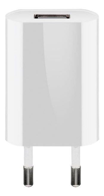 Goobay USB charger 1 A, white, Plastic bag - with 1 USB in de groep SMARTPHONE & TABLETS / Opladers & Kabels / Wandoplader / Wandoplader USB bij TP E-commerce Nordic AB (38-92978)