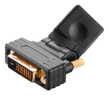 Angled DVI Male to HDMI Femaleadapter with gold plated contacts in de groep COMPUTERS & RANDAPPARATUUR / Computerkabels / DVI / Adapters bij TP E-commerce Nordic AB (38-93020)