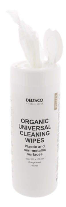 DELTACO Office Organic Universal Cleaning Wipes, 200x175mm, 1 pack 60 in de groep HOME ELECTRONICS / Audio & Beeld / TV & Accessoires / Draadloze mediaspeler bij TP E-commerce Nordic AB (38-93110)