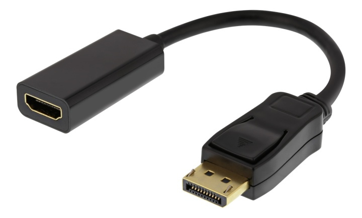 DELTACO DisplayPort naar HDMI-adapter, 4K 60Hz, 0,2 m, zwart in de groep COMPUTERS & RANDAPPARATUUR / Computerkabels / DisplayPort / Adapters bij TP E-commerce Nordic AB (38-93252)