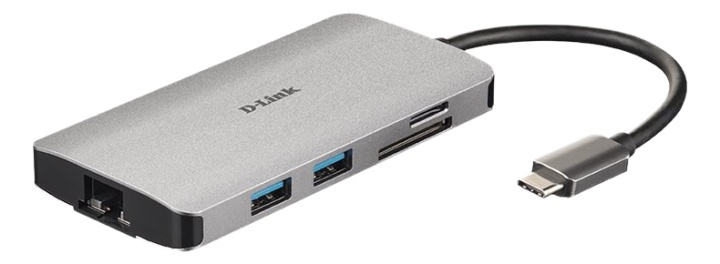 8-in-1 USB-C Hub with HDMI/Ethernet/Card Reader/Power Delivery in de groep COMPUTERS & RANDAPPARATUUR / Laptops & accessoires / Docking station bij TP E-commerce Nordic AB (38-93259)