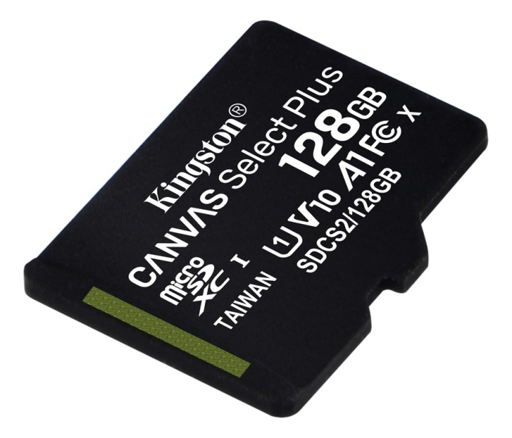 Kingston 128GB micSDXC Canvas Select Plus 100R A1 C10 1-pack w/o ADP in de groep HOME ELECTRONICS / Opslagmedia / Geheugenkaarten / MicroSD/HC/XC bij TP E-commerce Nordic AB (38-93376)