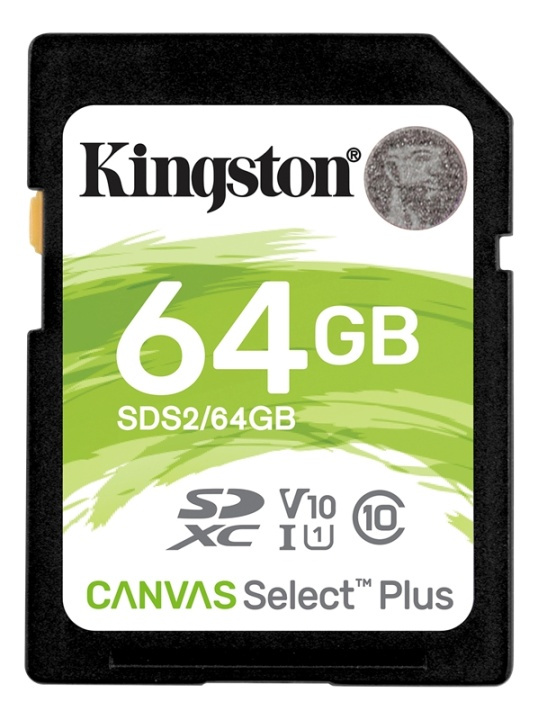 Kingston 64GB SDXC Canvas Select Plus 100R C10 UHS-I U1 V10 in de groep HOME ELECTRONICS / Opslagmedia / Geheugenkaarten / SD/SDHC/SDXC bij TP E-commerce Nordic AB (38-93385)