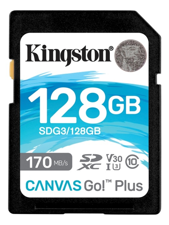 Kingston 128GB SDXC Canvas Go Plus 170R C10 UHS-I U3 V30 in de groep HOME ELECTRONICS / Opslagmedia / Geheugenkaarten / SD/SDHC/SDXC bij TP E-commerce Nordic AB (38-93407)