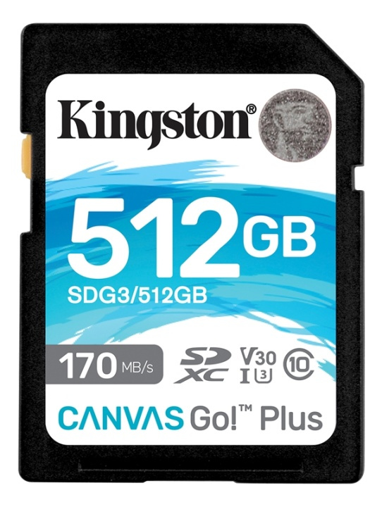 Kingston 512GB SDXC Canvas Go Plus 170R C10 UHS-I U3 V30 in de groep HOME ELECTRONICS / Opslagmedia / Geheugenkaarten / SD/SDHC/SDXC bij TP E-commerce Nordic AB (38-93409)